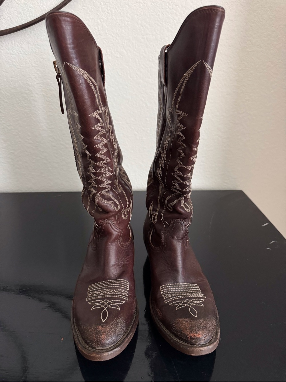 Golden Goose GGDB Crosby Tall Western Boot Tobacco Brown/Distressed